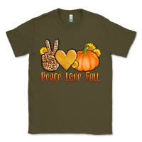 Army Green peace love fall Classic Tee - AdoDesignShop