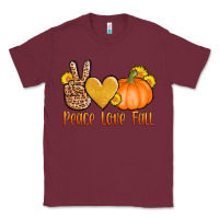 Burgundy peace love fall Classic Tee - AdoDesignShop