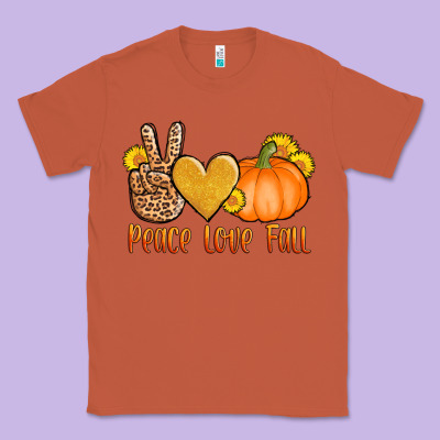 Peace Love Fall Classic Tee Designed By Adodesignshop