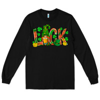 Black luck with gnome and beer Long Sleeve Tee - NancyCooperArtShop