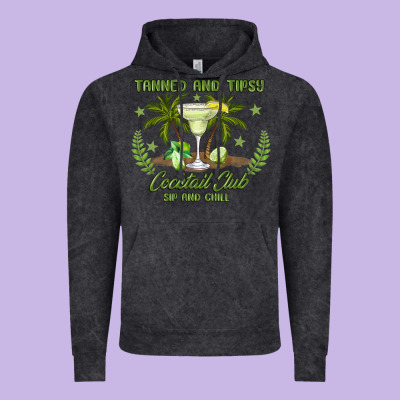 Tanned And Tipsy Cocktail Club Sip And Chill Vintage Hoodie Designed By Jahusdesignshop