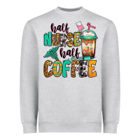 Heather Grey half nurse half coffee Heavyweight Sweatshirt - Jasminsmagicworld