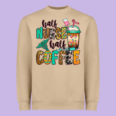 Half Nurse Half Coffee Heavyweight Sweatshirt Designed By Jasminsmagicworld