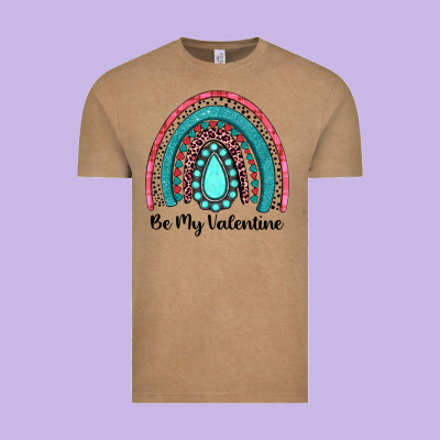 Be My Valentine Gemstone Rainbow Vintage Tee Designed By Jahusdesignshop