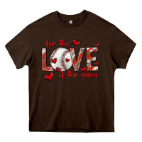 Chocolate Brown for the love of the game baseball Heavy Core Tee - texasbilliewilder