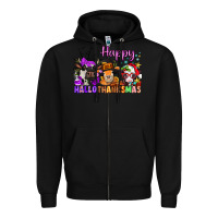 Black happy hallothanksmas cows  nancy Zipper Hoodie - NancyCooperArtShop