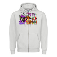 Dove Grey happy hallothanksmas cows  nancy Zipper Hoodie - NancyCooperArtShop