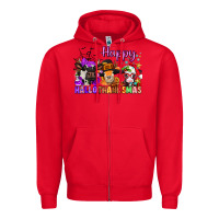 Red happy hallothanksmas cows  nancy Zipper Hoodie - NancyCooperArtShop