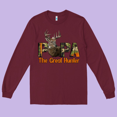 Western Papa The Great Deer Hunter Long Sleeve Tee Designed By Lillyallendesigns