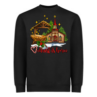 Black the church  chrıst is born Heavyweight Sweatshirt - AdoDesignShop