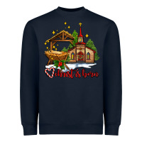 Navy the church  chrıst is born Heavyweight Sweatshirt - AdoDesignShop