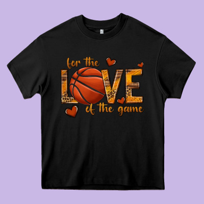For The Love Of The Game Basketball Heavy Core Tee Designed By Texasbilliewilder
