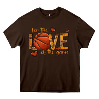 Chocolate Brown for the love of the game basketball Heavy Core Tee - texasbilliewilder