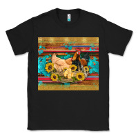 Black western coop animals farm chicken chick rooster sunflowers wooden sera Classic Tee - Artiststas