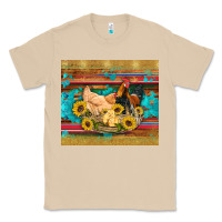 Mushroom western coop animals farm chicken chick rooster sunflowers wooden sera Classic Tee - Artiststas