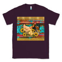 Plum western coop animals farm chicken chick rooster sunflowers wooden sera Classic Tee - Artiststas