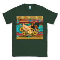 Sports Green western coop animals farm chicken chick rooster sunflowers wooden sera Classic Tee - Artiststas