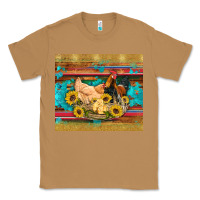 Toasted Coconut western coop animals farm chicken chick rooster sunflowers wooden sera Classic Tee - Artiststas