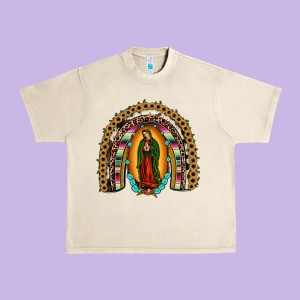 Our Lady Of Guadalupe Rainbow Urban Heavy Tee Designed By Jahusdesignshop