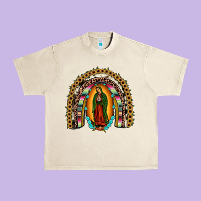 Our Lady Of Guadalupe Rainbow Urban Heavy Tee Designed By Jahusdesignshop