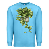 Ocean Blue Golden Pothos Premium Sweatshirt - LillyAllenDesigns