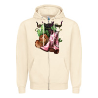 Sandshell cowgirl boots hat horns cactus Zipper Hoodie - NancyCooperArtShop