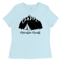Baby Blue Adventure Camping Ladies Tee - Unal Design