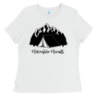 White Adventure Camping Ladies Tee - Unal Design