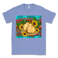 Colony Blue western chicks coop animals sunflowers cactus serape leopard turquoise Classic Tee - Artiststas