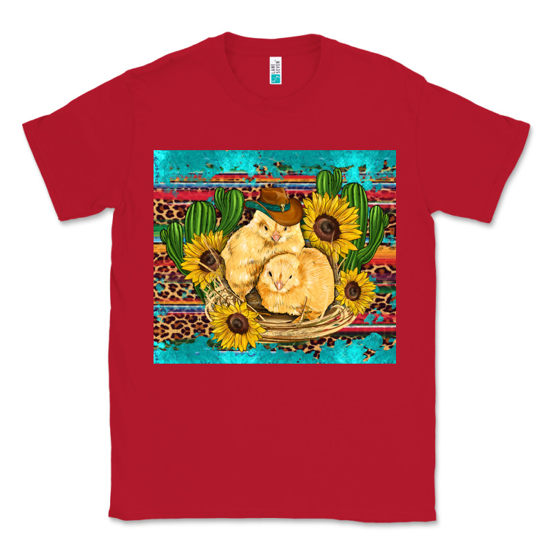 Western Chicks Coop Animals Sunflowers Cactus Serape Leopard Turquoise Classic Tee by Artiststas | Teevron