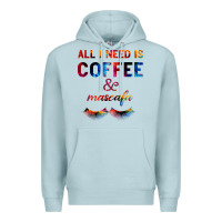 Blue Mist All I Need Is Coffee And Mascara Premium Hoodie - Bettercallsaul