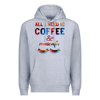 Heather Grey All I Need Is Coffee And Mascara Premium Hoodie - Bettercallsaul