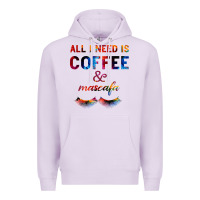 Lilac All I Need Is Coffee And Mascara Premium Hoodie - Bettercallsaul