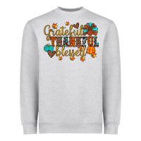 Heather Grey grateful thankful blessed Heavyweight Sweatshirt - JahusDesignShop