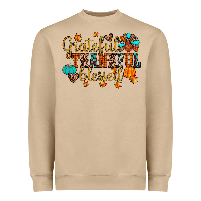 Grateful Thankful Blessed Heavyweight Sweatshirt by JahusDesignShop | Teevron