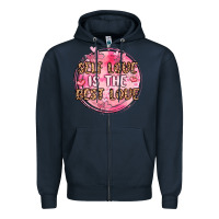 Navy self love is the best love Zipper Hoodie - MaliasSmallBusiness