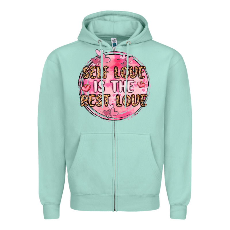 Self Love Is The Best Love Zipper Hoodie by MaliasSmallBusiness | Teevron