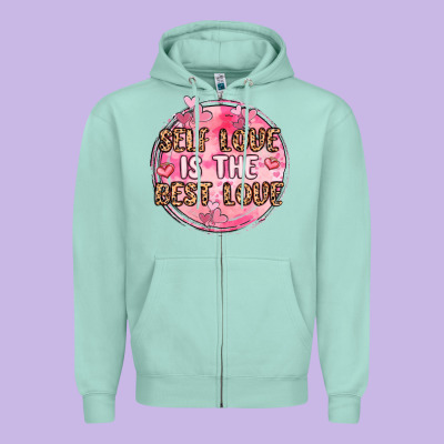 Self Love Is The Best Love Zipper Hoodie Designed By Maliassmallbusiness