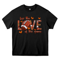 Black for the love of the game football Heavy Core Tee - texasbilliewilder