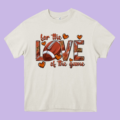 For The Love Of The Game Football Heavy Core Tee Designed By Texasbilliewilder