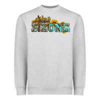 Heather Grey she is strong with cross Heavyweight Sweatshirt - AdoDesignShop