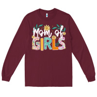 Burgundy mom of girls Long Sleeve Tee - JahusDesignShop