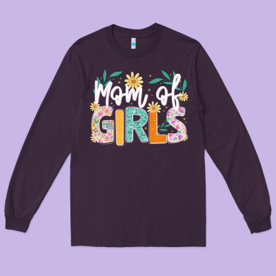 Mom Of Girls Long Sleeve Tee Designed By Jahusdesignshop