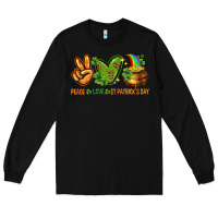 Black peace love st patricks day Long Sleeve Tee - NancyCooperArtShop