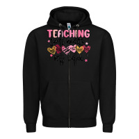 Black teaching sweet hearts Zipper Hoodie - MaliasSmallBusiness