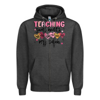 Charcoal Heather teaching sweet hearts Zipper Hoodie - MaliasSmallBusiness
