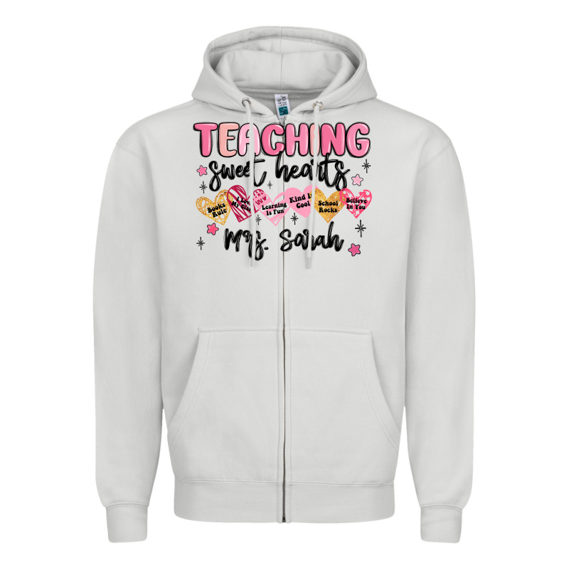 Teaching Sweet Hearts Zipper Hoodie by MaliasSmallBusiness | Teevron