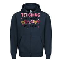 Navy teaching sweet hearts Zipper Hoodie - MaliasSmallBusiness