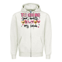 Oatmeal Heather teaching sweet hearts Zipper Hoodie - MaliasSmallBusiness