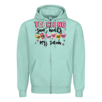 Seafoam teaching sweet hearts Zipper Hoodie - MaliasSmallBusiness